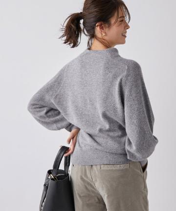 【《ボリュームスリーブで華やかさアップ》手洗い可】ボリュームスリーブニット