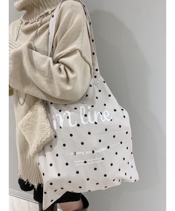 [mline] WEB限定 ボアポーチ付mlineトートバッグ