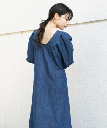 【 ONEME 】  Flow Denim One piece