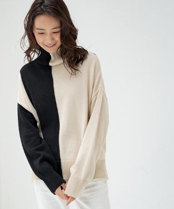 【WEB限定】バイカラーニット