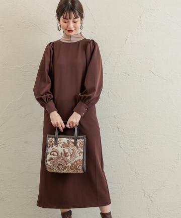 natural couture(ナチュラルクチュール) ボリューム袖カットワンピース