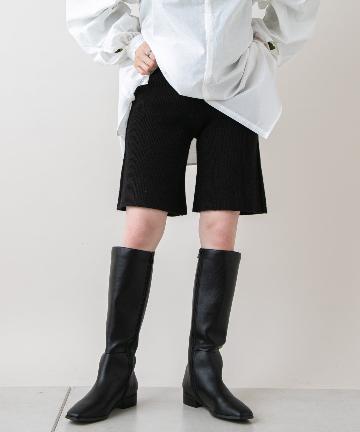 サテンパイピングハーフパンツ