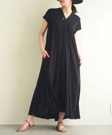 【ATON】ドレープワンピース/FRESCA ZERO DRESS