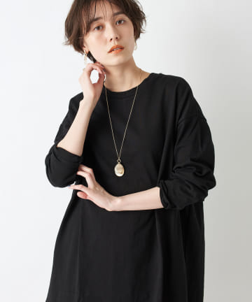 【《一枚でも決まる》手洗い可】ヘビーウエイトラウンドチュニック