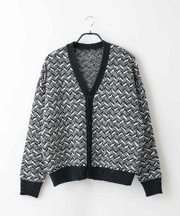 ジャガード総柄カーディガン
