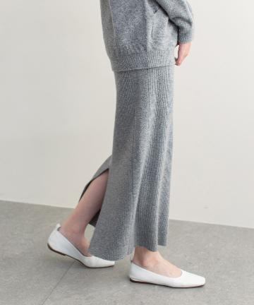 ウールカシミヤリブニットスカート