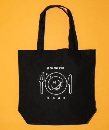 Pantoviscoコラボ・衣食住ぺろちトートバッグ(BLACK)