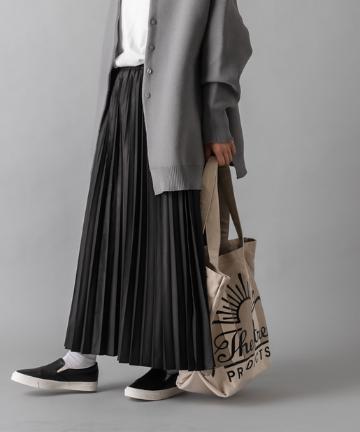 【Ｄｕ　ｎｏｉｒ】チンツ加工プリーツスカート