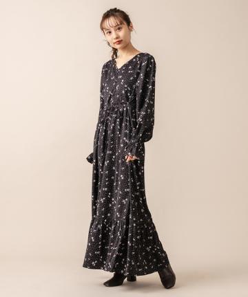 [mline] WEB限定 花柄ティアードワンピース