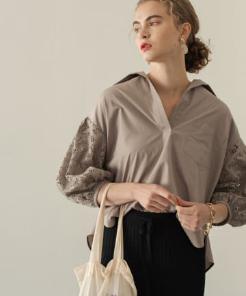 【TICCA/ティッカ】レースパフスリーブブラウス