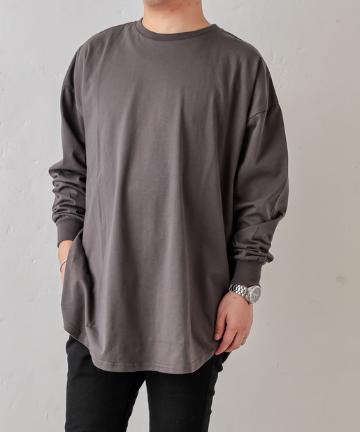 natural couture(ナチュラルクチュール) 重ね着しやすいシャツテールロゴT Lサイズ