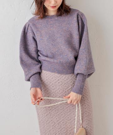 natural couture(ナチュラルクチュール) 袖コンシャスミックスヤーンニット