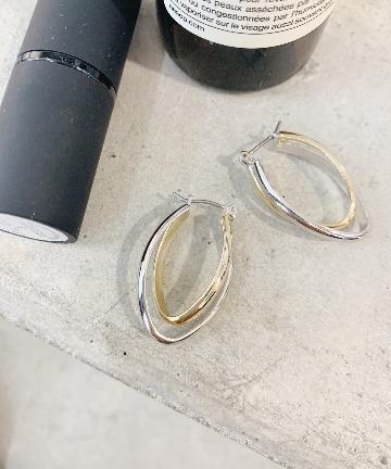 【WEB限定】2連配色オーバルピアス