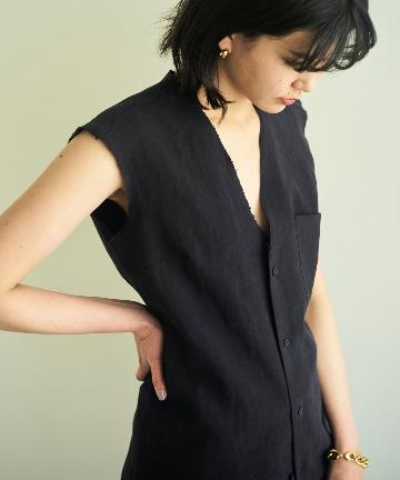 【GABRIELA COLL GARMENTS】リネンスリーブレスブラウス