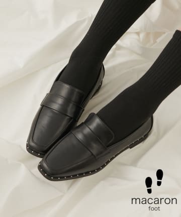 【マカロンFoot】スタッズピースローファー