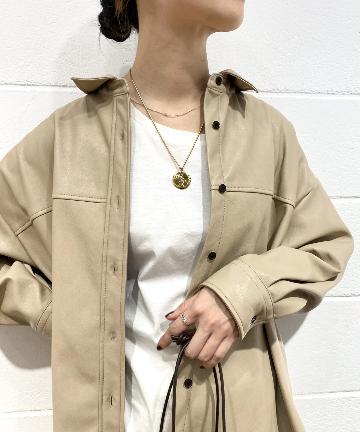 フェイクレザーBIGシャツ