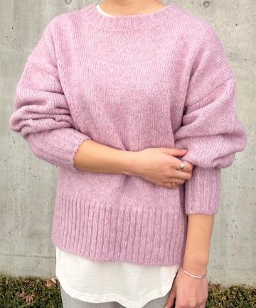 ウール混ニットプルオーバー