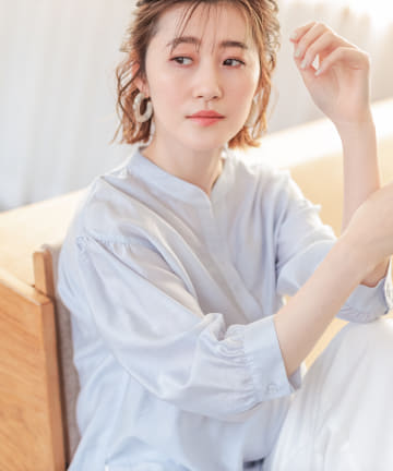 【《ヘルシーな抜け感を演出》洗える】カールマイヤースキッパーブラウス