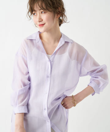 un dix cors(アンディコール) 【トレンドの一枚】シアーオーガンシャツ