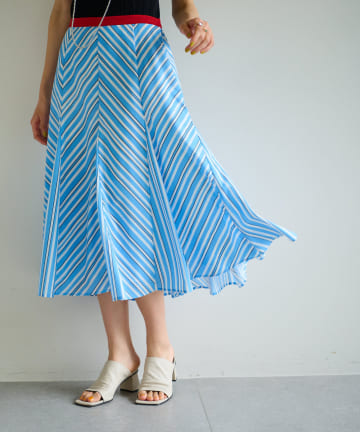 【MUVEIL(ミュベール)】ストライププリントスカート