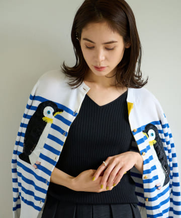 【COZスタイル・MUVEIL】アニマルモチーフカーディガン