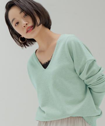 レースキャミ付ニット