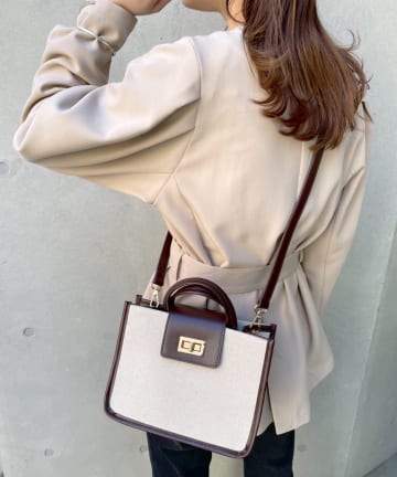 WEB限定 loti キャンバスコンビミニスクエアバッグ