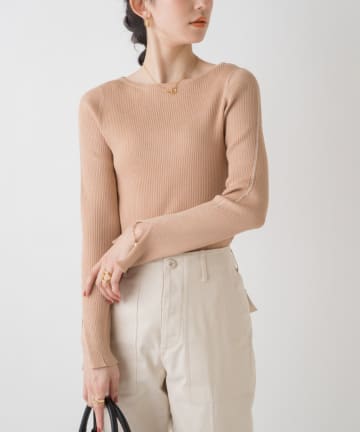 ビーズリブニット