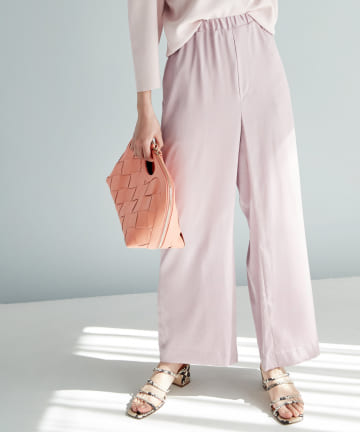 【COZスタイル・手洗い可】ツイルストレッチドロストワイドパンツ