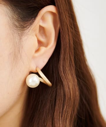 サークルコンビパールピアス