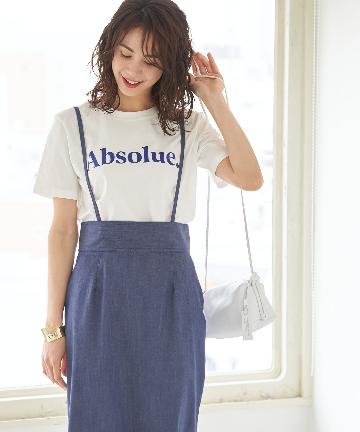 【洗える】リヨセルデニムストラップスカート