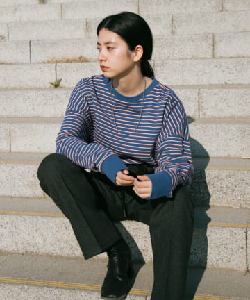 【WHIMSIC】MULTI BORDER LONG SLEEVE TEE