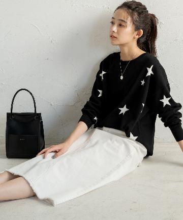 星柄インターシャニット