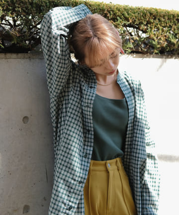 【Thank Mat'l.】リサイクルヤーンチェックオーバーシャツ