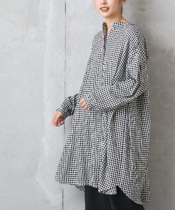 コットン起毛チェックワンピース