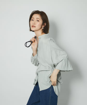 un dix cors(アンディコール) ここでしか手に入らない！【WEB限定】ベルト付ティアードスリーブブラウス