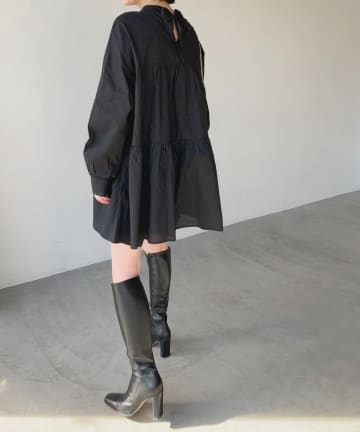 【WEB限定】ティアード長袖ブラウス/ミニワンピース