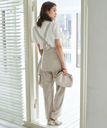 【手洗い・セットアップ可】ツイルストレッチサスペンダーパンツ