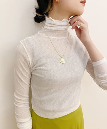 シアーハイネックカットソー