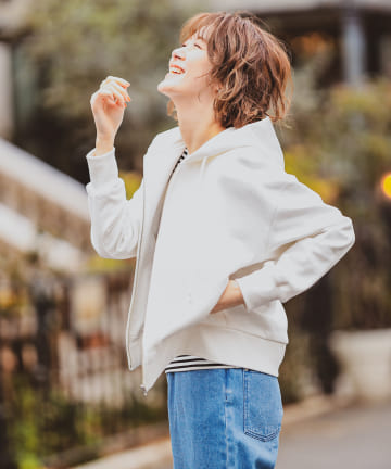 【《着回し力抜群》手洗い可】裏毛ジップフーディ