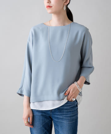 配色レイヤードブラウス