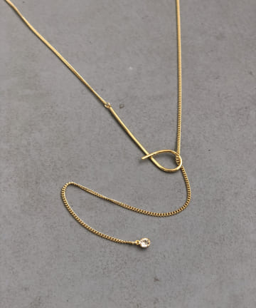 【きらりと輝くニュアンスデザイン】一粒ロングネックレス