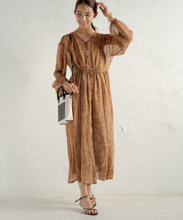 【WEB限定】ペイズリープリントワンピース