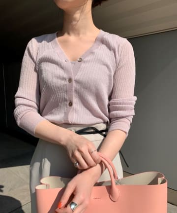 シアーニットカーディガン