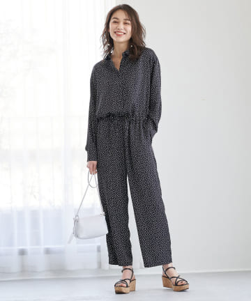 【手洗い可】ドットプリントオールインワン