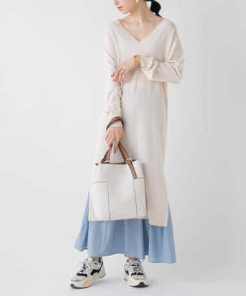 【WEB限定】レイヤードニットワンピース