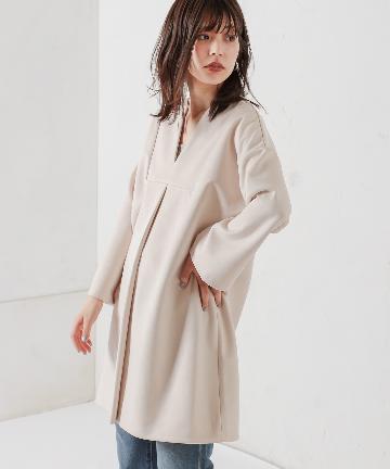 natural couture(ナチュラルクチュール) ポンチスエードキーネックチュニック