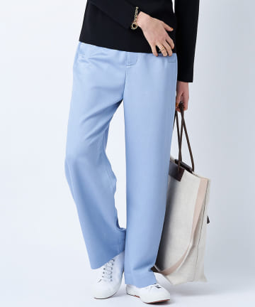 【《ラインをきれいに見せてくれる》手洗い可】リラックスセミワイドパンツ