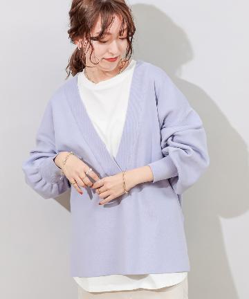 総針深Vプルオーバー