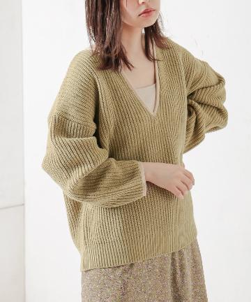 natural couture(ナチュラルクチュール) パイピングニット